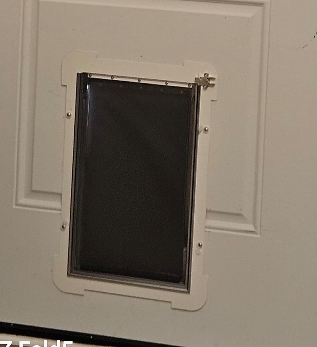 MIAOTONG 3-Flap Steel dog door fitted into an exterior door